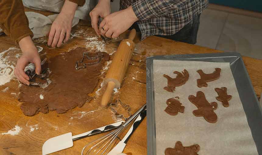 Making gingerbread is fun